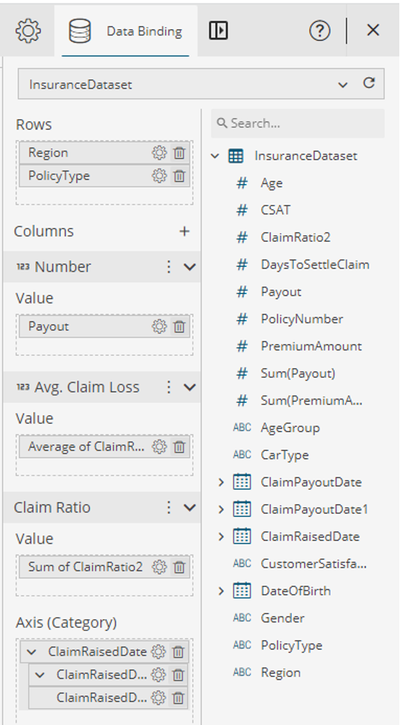 Data Binding tab