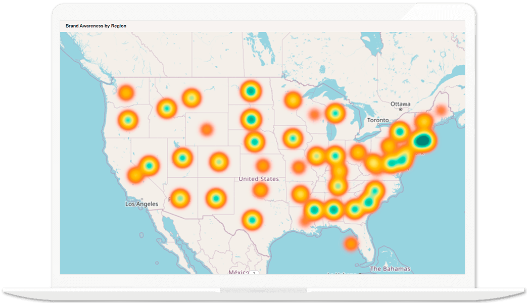 Heat map visualization on a computer