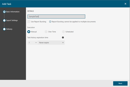 Wyn Enterprise supports 3 modes to determine the frequency of your document distribution