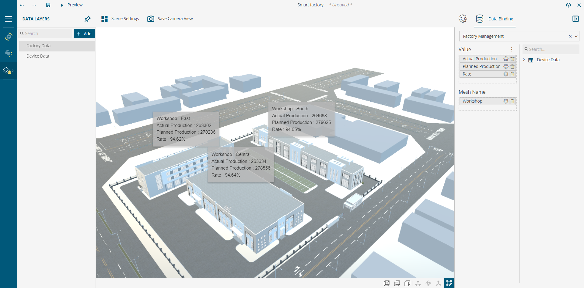 Example of 3D Model’s mesh/node from the Data Layer 