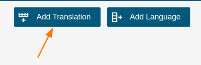 Example of the Add Translation button to add an English string
